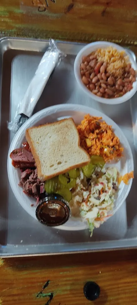 2 Meat 3 Sides Sausage Brisket Carrot Salad Cole Slaw